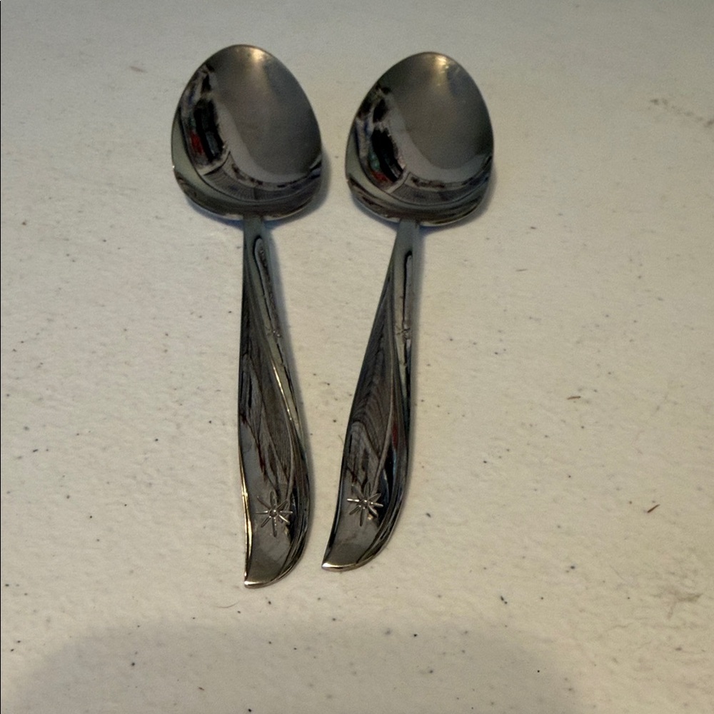 Oneida Stainless Steel Decorative Serving Spoons - Silver (Set of 2)